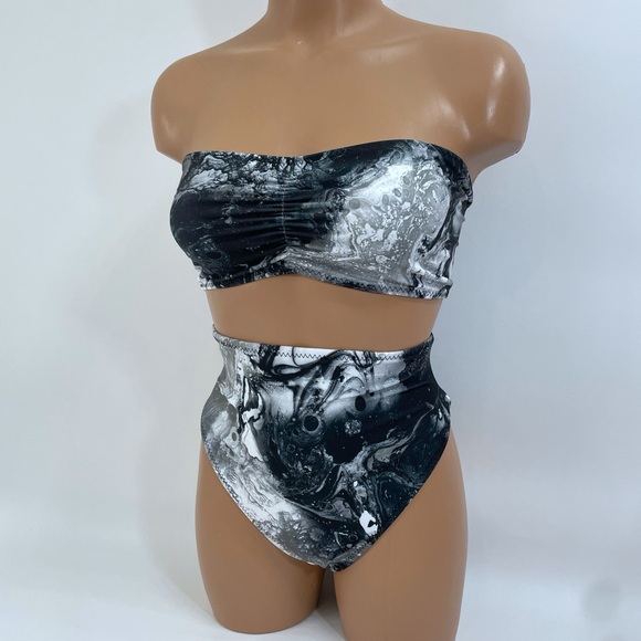 High waisted high cut bikini bottom cheeky swimsuit - Picture 3 of 10